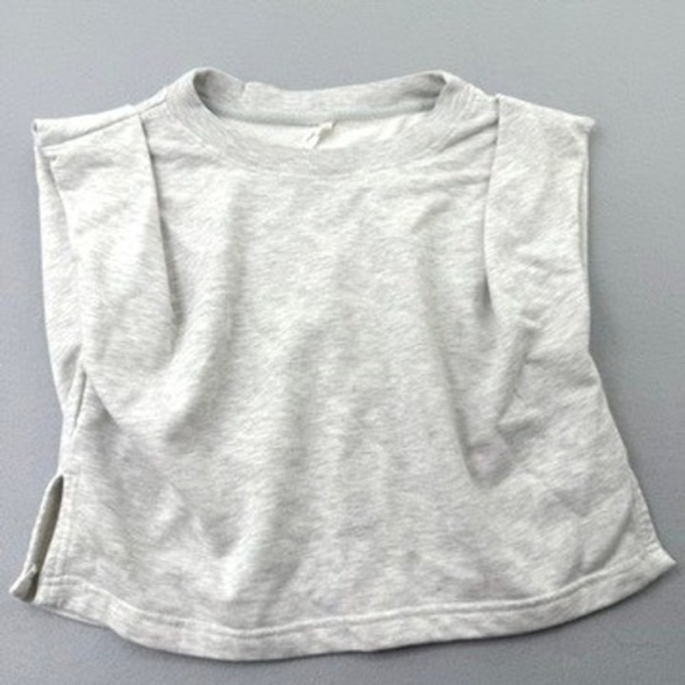 Daily Practice Tank Women M Heather Gray Anthropologie Cotton Sporty Comfy Basic
